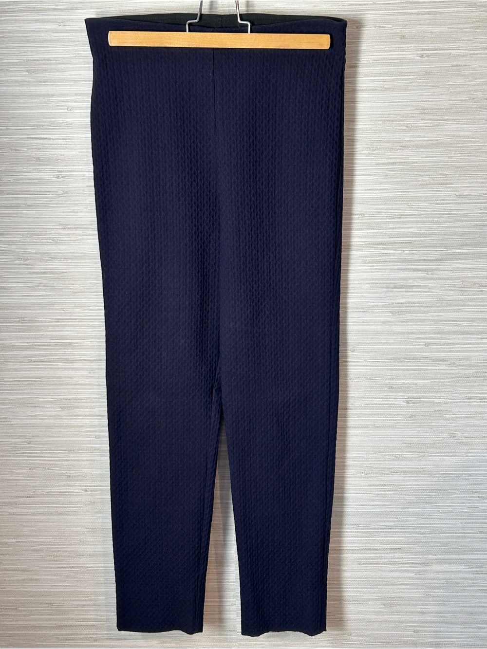 Equestrian Designs Womens Small Navy Blue Textured Pull On Stretch Pants Trouser